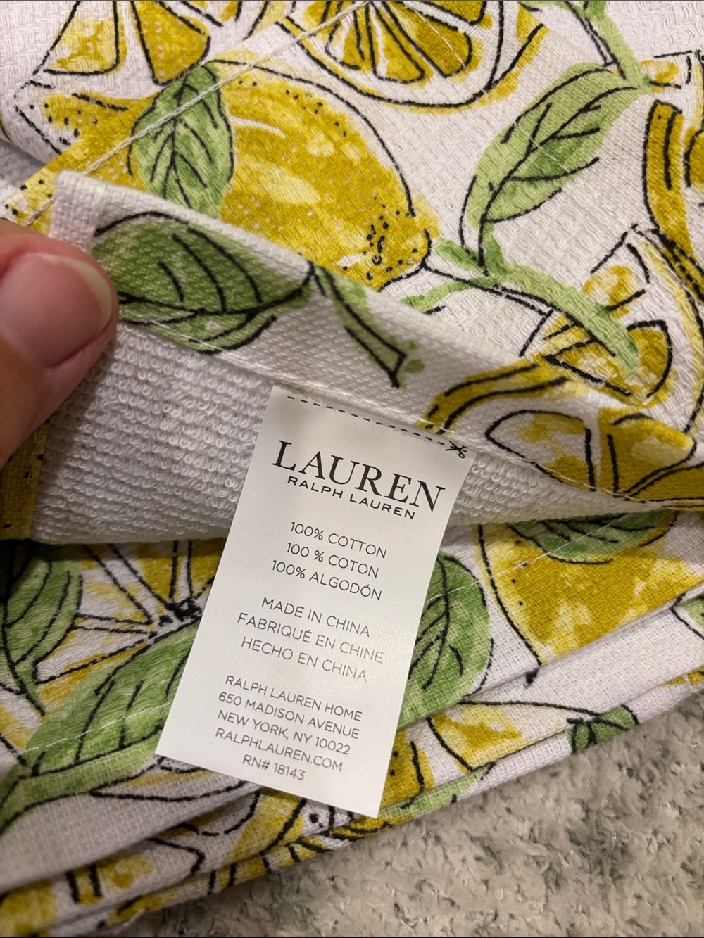 Lauren Ralph Lauren Lemon Kitchen Towels Set of 2 NWT Cotton 17x28” - Picture 13 of 16